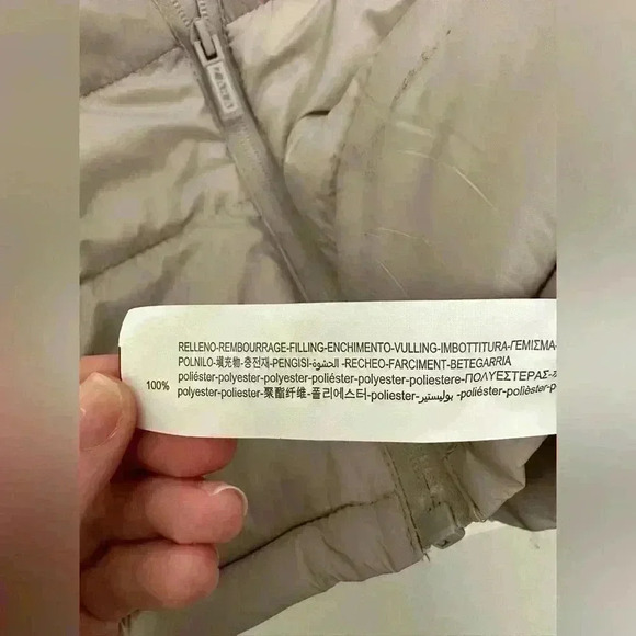 ZARA Kids Neutral/Tan Colored Puffer Jacket Size 13/14 - Picture 5 of 6